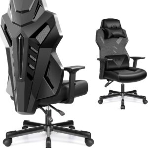 Gaming Chairs – OneGame Video Gaming Chair, Breathable Computer Racing Style Swivel Chair, Adjustable Backrest, Ergonomic Gamer Desk Chair with Lumbar Support, Black