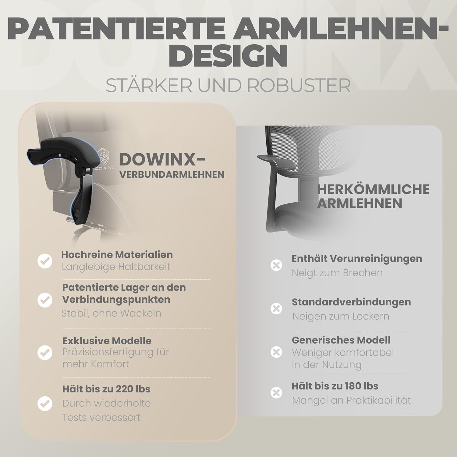 Gaming Chairs - Dowinx Gaming Chair Office Chair Fabric Bag Spring Cushion Massage Gamer Chair Fabric with Headrest, Ergonomic Office Chair with Footrest (Black) – Bild 6