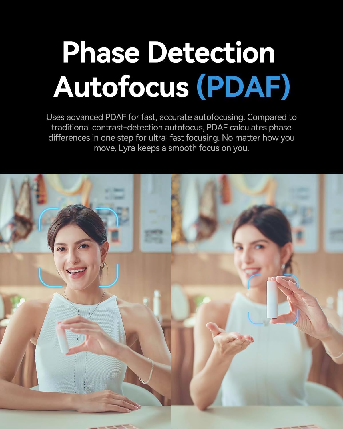 Webcam - Hollyland Lyra Webcam: UHD 4K Webcam for PC & Mac, 1/1.5 Inch Sensor, Autoframing, PDAF, HDR - Ideal for Live Streaming, Video Calls & Gaming - Compatible with Zoom, Teams, Twitch (including Lark A1 – Bild 4