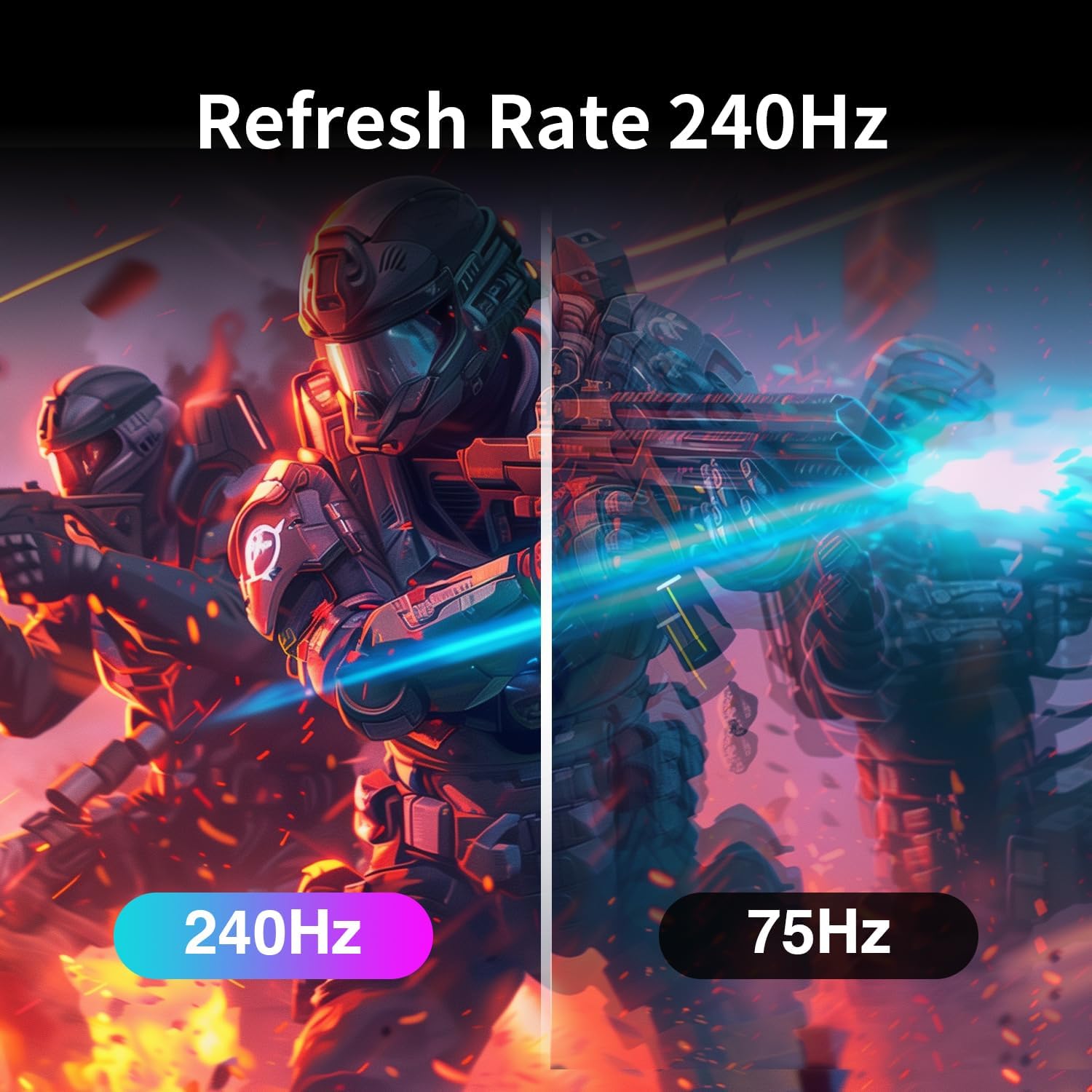 Gaming PC & Gaming Monitors - 24 Inch Gaming Monitor, 240Hz, FHD 1080p, PC Monitor, 1ms, IPS Panel, FreeSync, Adaptive Sync, VESA Mountable, Eye-Care, 100% sRGB, Frameless Screen, HDMI x 1, DP x 1 – Bild 2