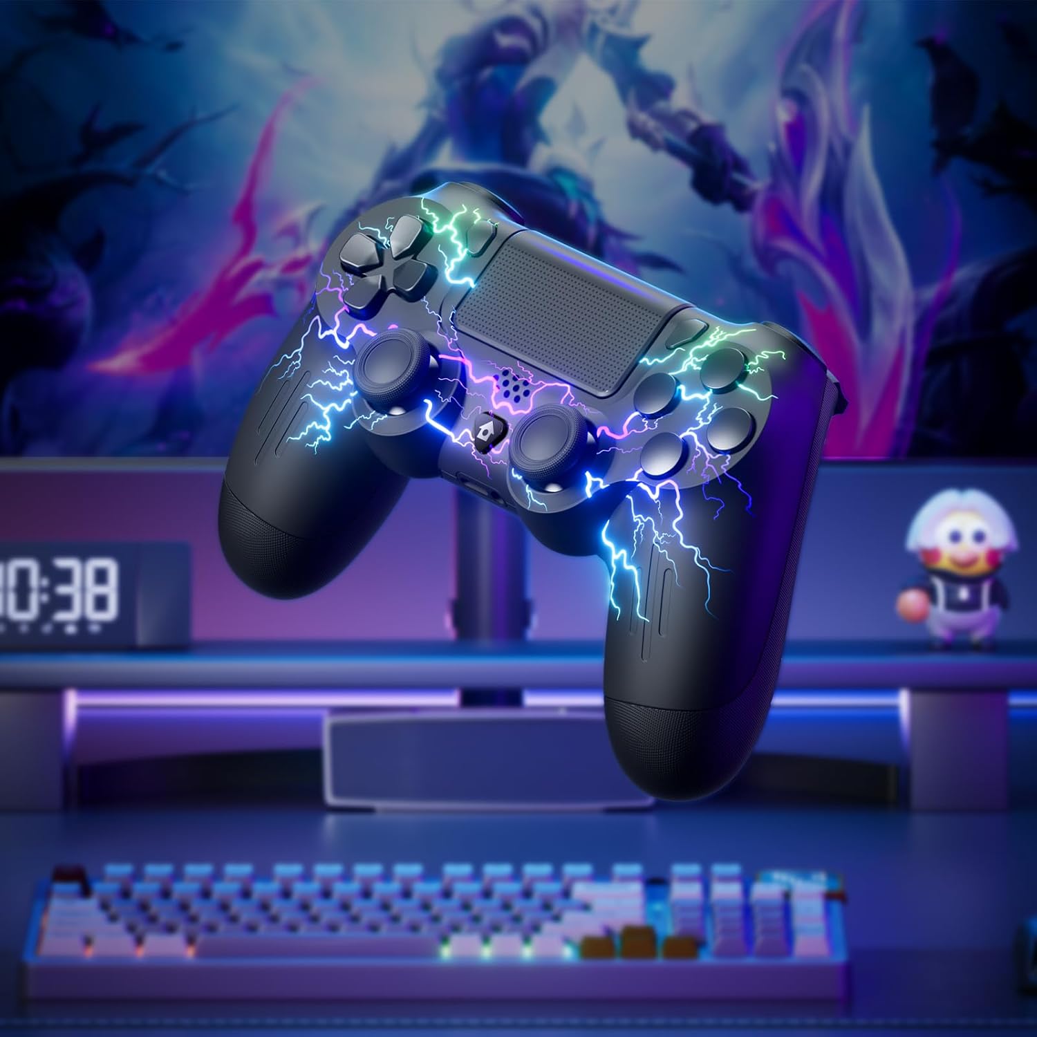 Gaming Consoles & Controllers - ECHTPower Wireless Controller für PS-4, LED Game Controller kompatibel mit PS-4/Slim/Pro/PC, Gamepad mit Dual Vibration, RGB, 1000 mAh Akku, 6-Achsen, Touchpad, Kopfhörer-Buchse, Screenshot – Bild 7