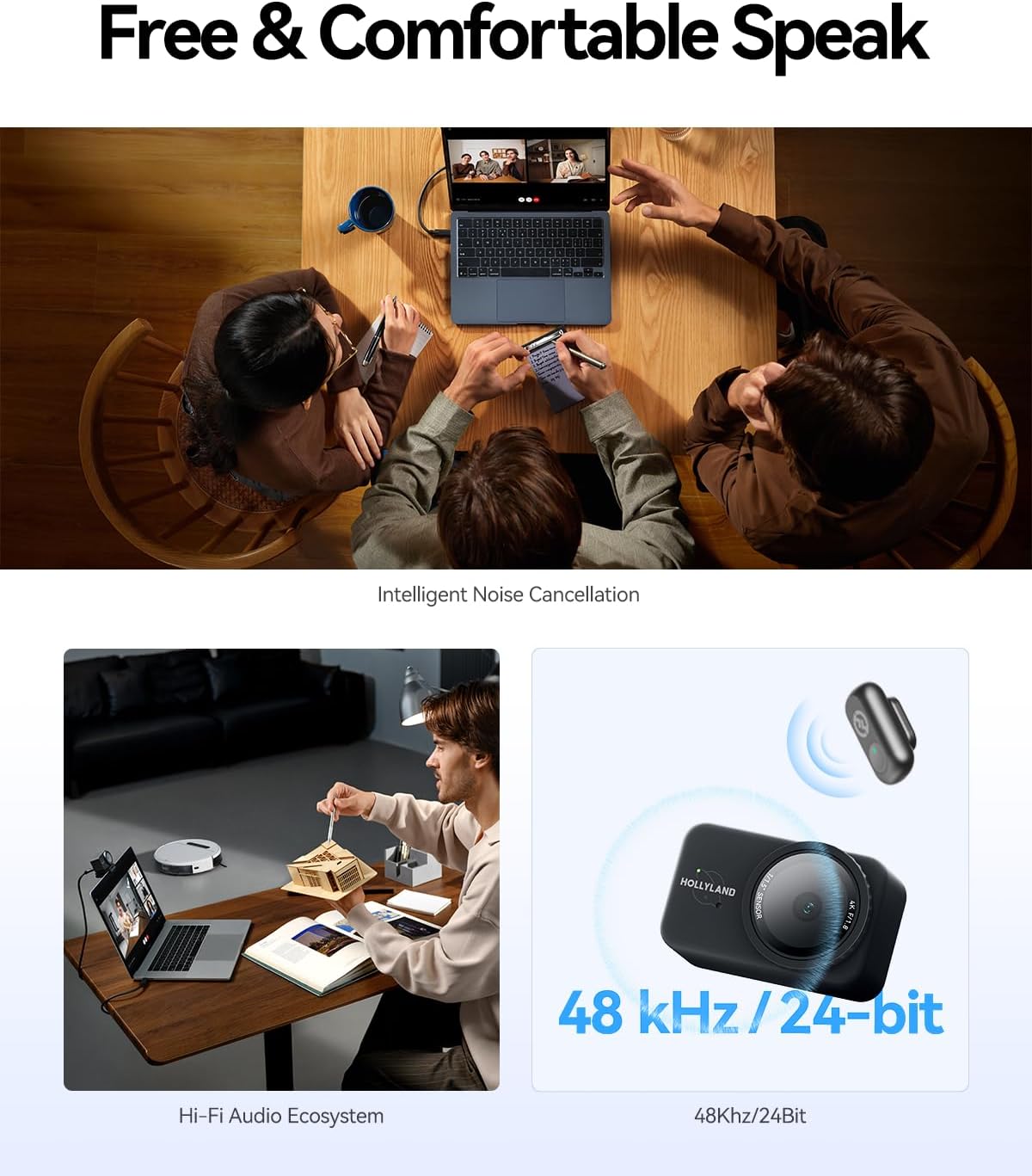 Webcam - Hollyland Lyra Webcam: UHD 4K Webcam for PC & Mac, 1/1.5 Inch Sensor, Autoframing, PDAF, HDR - Ideal for Live Streaming, Video Calls & Gaming - Compatible with Zoom, Teams, Twitch (including Lark A1 – Bild 7