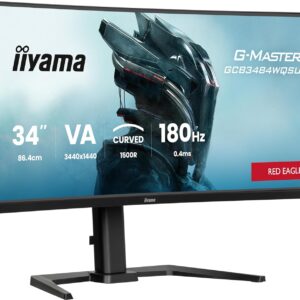Gaming PC & Gaming Monitors – iiyama G-Master Red Eagle GCB3484WQSU-B1 Curved 1500R 86.4 cm 34 Inch VA LED Gaming Monitor UWQHD HDMI DP USB 3.2 USB-C 0.4ms 180Hz HDR400 FreeSync Premium Pip/PBP Height Adjustment Black