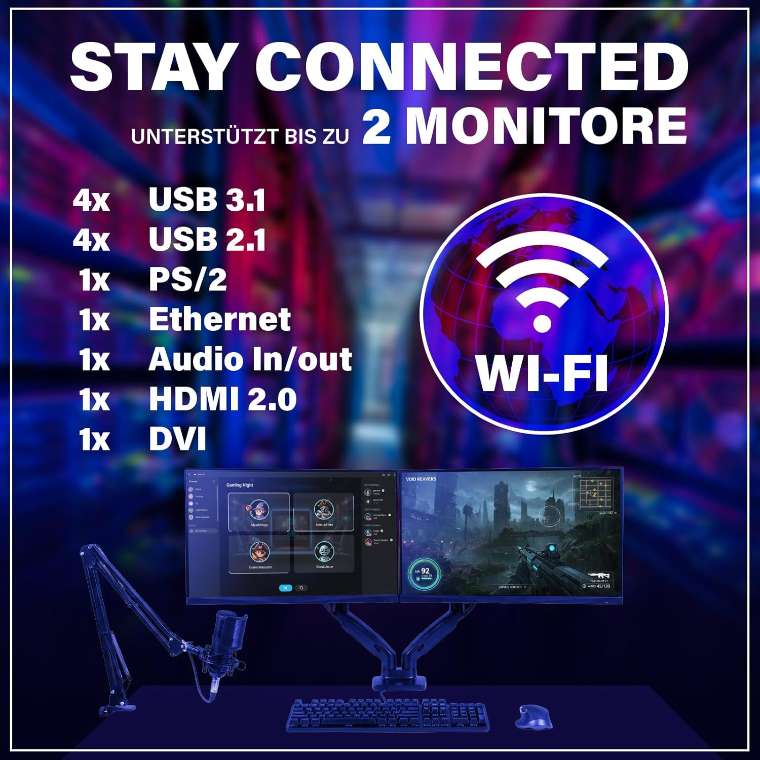 Gaming PC & Laptops - Basic Gaming PC - Computer with AMD Ryzen 7 5700G with 4.6 GHz | Radeon Vega 8 | 32GB DDR4 RAM | 1TB SSD | Silent Water Cooling | Gamer Tower Desktop | WLAN | Win11 Pro – Bild 4