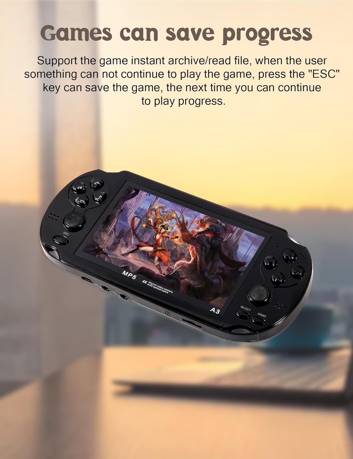 Gaming Consoles & Controllers - CZT Video Game Console 4.3 Inch 8GB Built-in 2100 Free Games for Multiple Simulators Handheld Game Console Video/Music TV Output Game Can Be Archived A Birthday Gifts – Bild 4