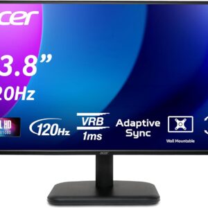 Gaming PC & Gaming Monitors – Acer EK241Y G Monitor 23.8 Inch (60 cm Screen) Full HD, IPS, 120Hz HDMI, 75Hz VGA, 4ms (GTG), HDMI 1.4, VGA, AdaptiveSync