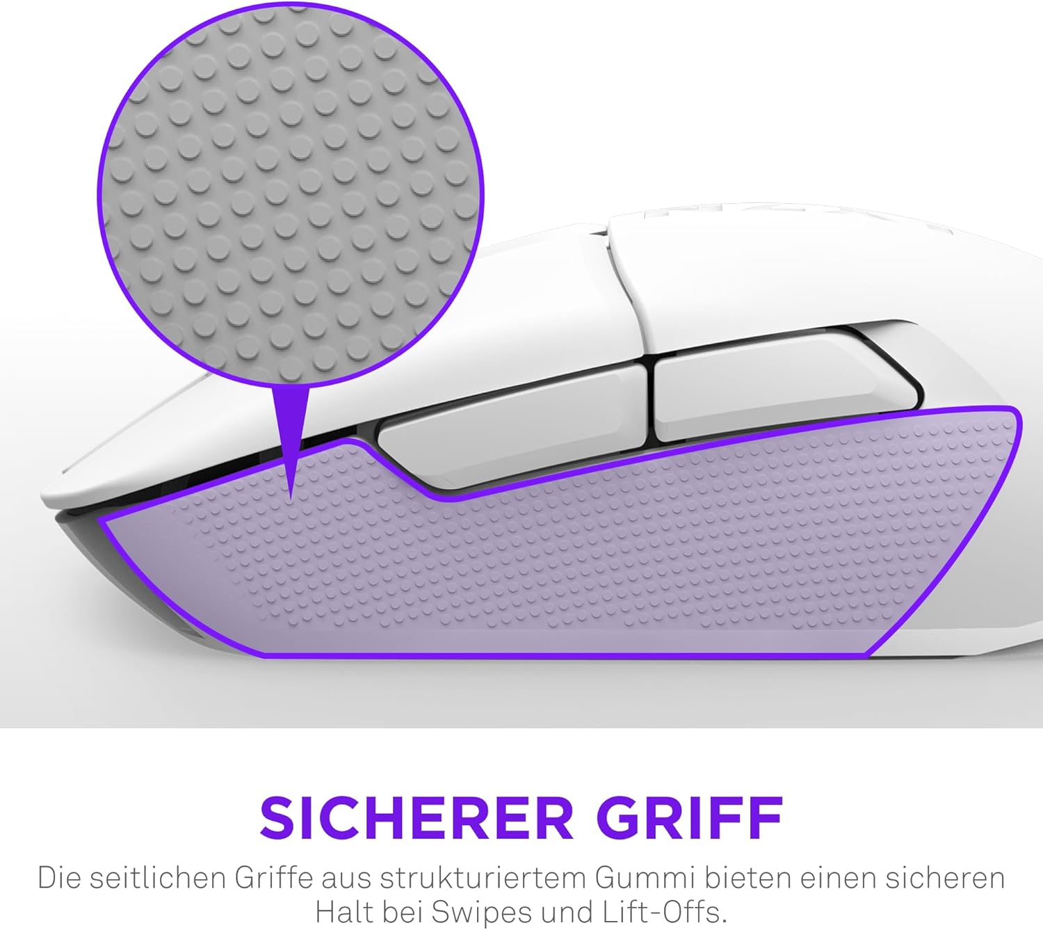 Gaming Tastatur & Maus - NZXT Lift Elite Wireless Gaming Mouse - Ultra Lightweight: 57g - 4K / 8K Polling Rate - Optical Switch, Optical Sensor with 26K DPI - Long Battery Life - Rubber Side Grips - White – Bild 8