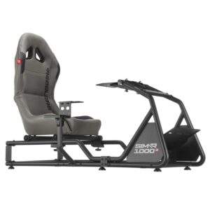 Gaming Consoles & Controllers – Rebblers – SIMR 1000 Sim Racing Cockpit – Gaming Rennsitz verstellbar – Simulator Cockpit für PS5, PC, Konsole – F1 Simulator – Klappbar Ergonomisch – grau (Grau)