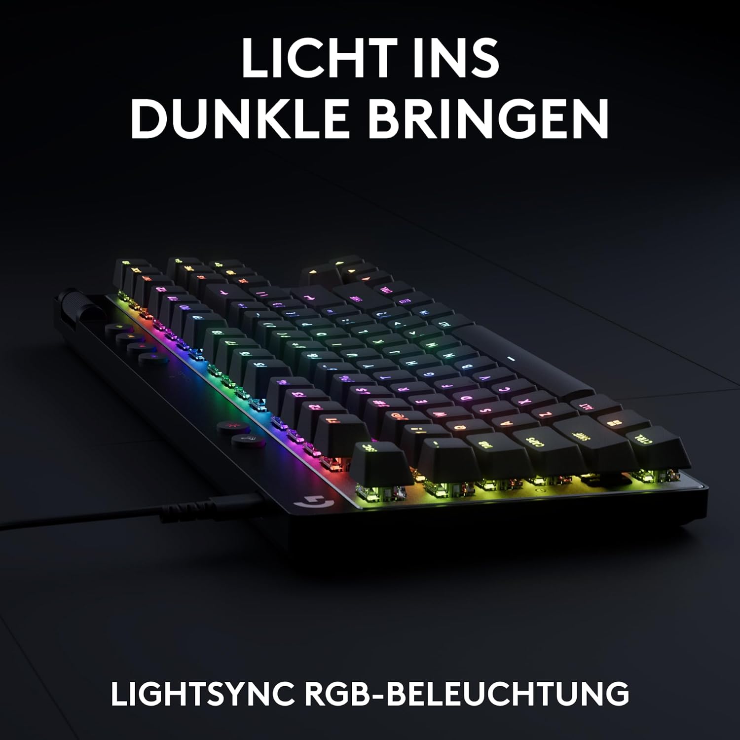 Gaming Tastatur & Maus - Logitech G PRO X TKL Rapid Tenkeyless Wired Gaming Keyboard with Magnetic Analog Switches, Rapid Trigger Mode, Adjustable Shutter Release and Adjustable RGB Lighting, QWERTZ DE - Black – Bild 6