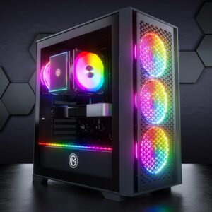 Gaming PC & Laptops – GameMachines Flow Gaming PC – AMD Ryzen 7 5700X – GeForce RTX 5060Ti 16GB – 1TB SSD – 32GB DDR4 – WLAN – Win 11 Pro