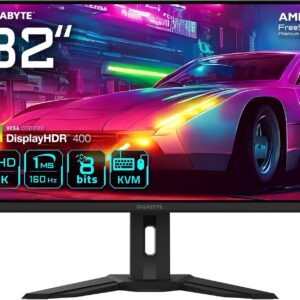 Gaming PC & Gaming Monitors – Gigabyte M32UP 31.5 Inch UHD Gaming Monitor – 3840 x 2160, 160 Hz, 1 ms, 350 cd/m², AMD FreeSync Premium Pro, DisplayHDR 400, HDMI 2.1, Displayport 1.4
