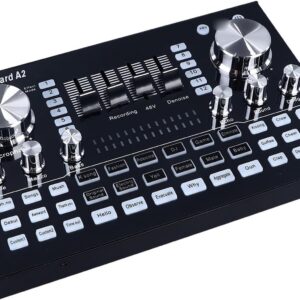 Streaming-Equipment – Dilwe Live-Soundkarte, Audio-Mixer, Leicht, Tragbar, 48 V, PC-Mobiltelefon für Streaming, Aufnahme, Studio, Outdoor-Auftritte