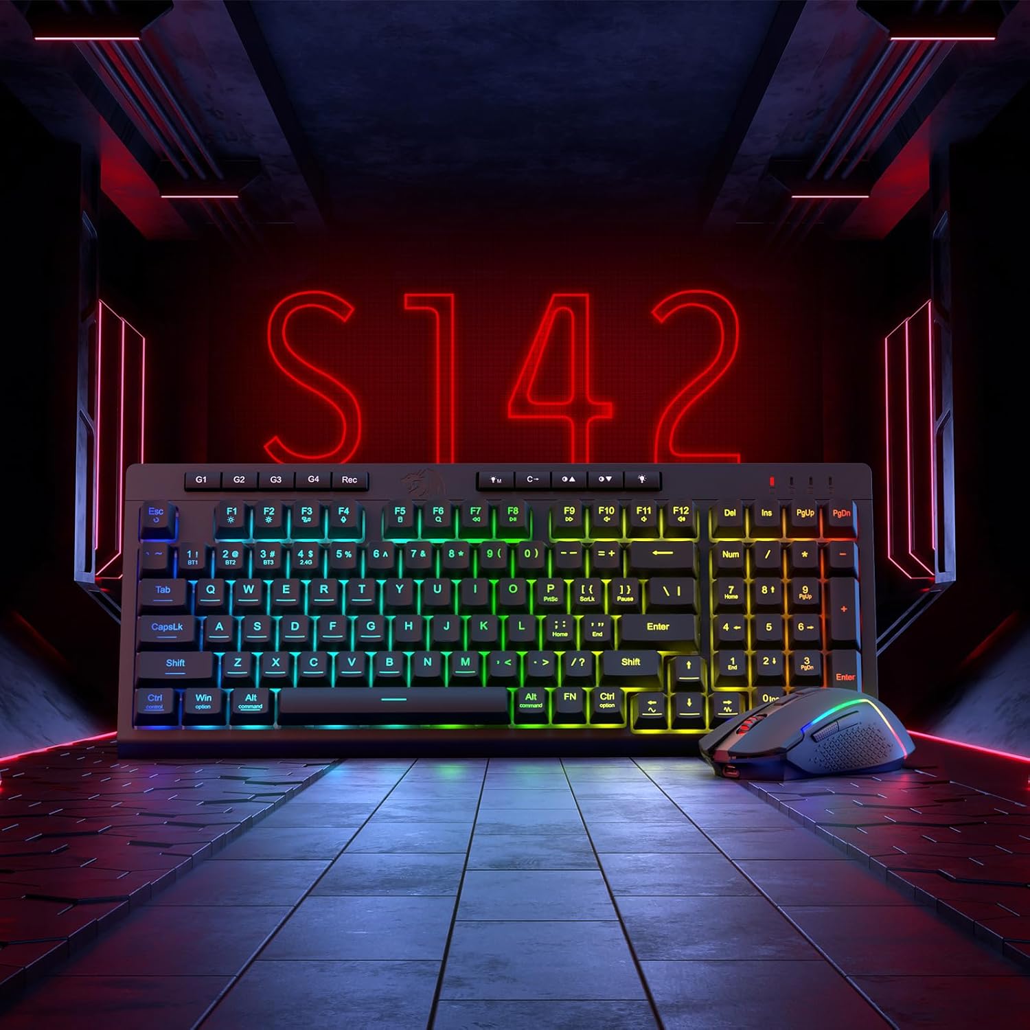 Gaming Tastatur & Maus - Redragon BS142 Wireless Gaming Keyboard and Mouse Combo - K515 PRO RGB Membrane Keyboard and M693 PRO Gaming Mouse in the Package, 98 Keys – Bild 9