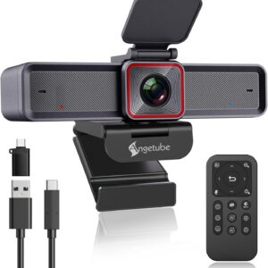 Webcam – Angetube 4K Streaming Webcam with AI Tracking, HDR, Dual AI Microphones with Noise Cancellation, Special Modes, USB3.0 Webcam, Ideal for Laptop, Video Camera for Meeting, Conferencing, Live Streaming