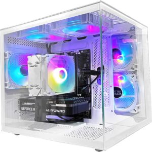 Gaming PC & Laptops – Gaming PC Core i5-12400F (6 Cores 12 Threads, up to 4.4 GHz) Desktop Computer Tower RTX 3050 6GB | 32GB RAM | 1TB NVMe SSD | WLAN | Win 11 | Prebuilt Gamer PC (White)