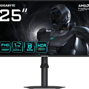 Gaming PC & Gaming Monitors – Gigabyte G25F2 24.5″ FHD Gaming Monitor – 1920 x 1080, 200Hz, 1ms, 300cd/m², DisplayHDR 10, HDMI 2.0, DisplayPort 1.4