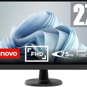 Gaming PC & Laptops – Lenovo D27-45 Monitor | 27 Inch Full HD Monitor | 1920 x 1080 | 75Hz | 250 nits | 4ms Response Time | VA Panel | HDMI | VGA | AMD Radeon FreeSync | Anti-Glare | 4.6 kg | Black