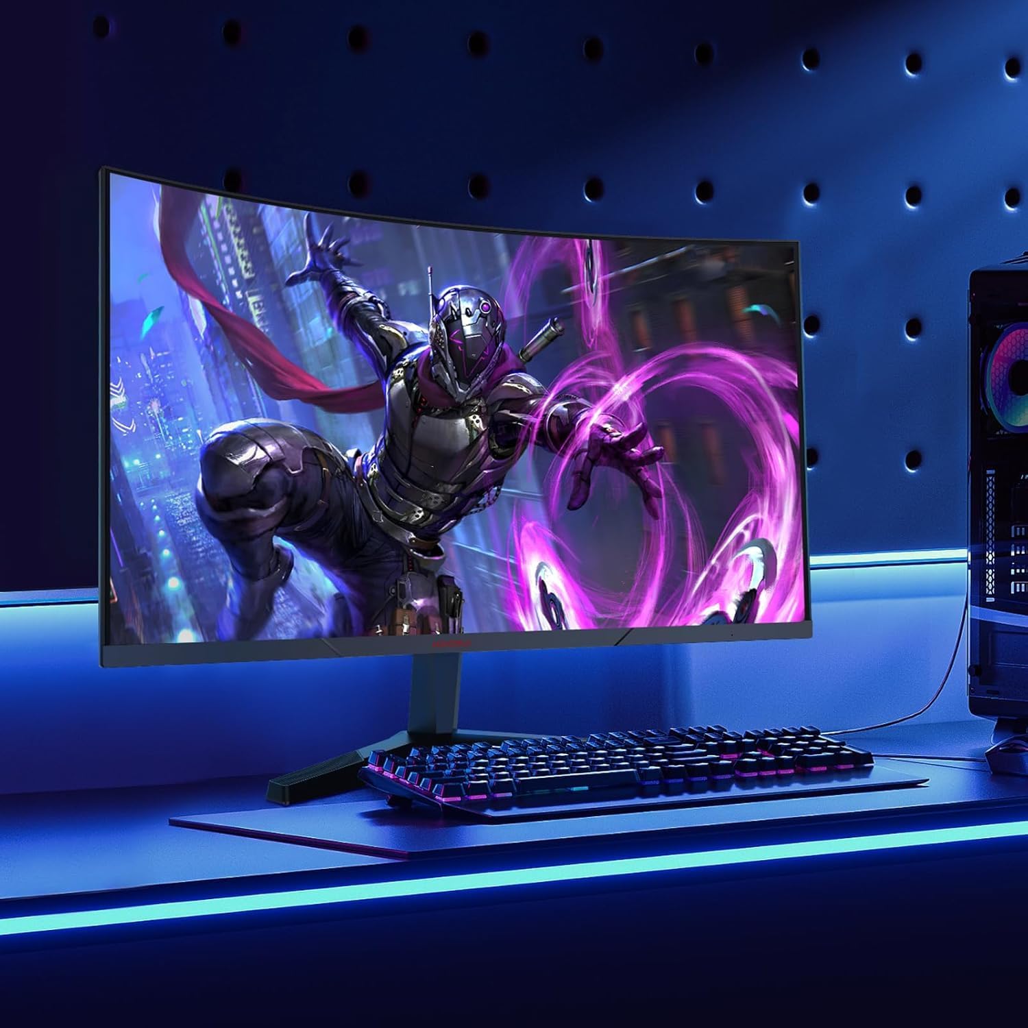 Gaming PC & Gaming Monitors - KOORUI 27 Inch Curved Gaming Monitor, 180Hz FHD PC Screen 1500R, Adaptive Sync DCI-P3 90%, VESA 100 x 100 mm HDMI 2.0/DP 1.2, Black 27E6CA – Bild 8