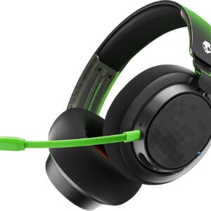 Gaming PC & Laptops – Skullcandy SLYR Pro Wireless Over-Ear Gaming Headset with USB-A Transmitter with Particularly Low Latency for Xbox, PC or Nintendo Switch or PlayStation – Black/Green