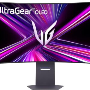 Gaming PC & Gaming Monitors – LG Ultragear 45GX950A-B OLED Gaming Monitor, 45″, 5K2K, 165Hz/330Hz, 0.03ms, DisplayHDR400 True Black, G-SYNC, FreeSync Premium Pro, USB-C, DP 2.1, Curved 800R, Black