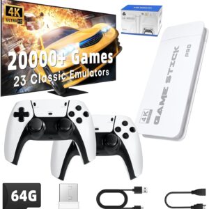 Gaming Consoles & Controllers – M15 Retro Gaming Console, Retro Game Console, Game Stick, 4K HD Retro Gaming Console, Integrated 20,000+ Classic Games, Supports 20+ Simulators, with Two Wireless Controllers