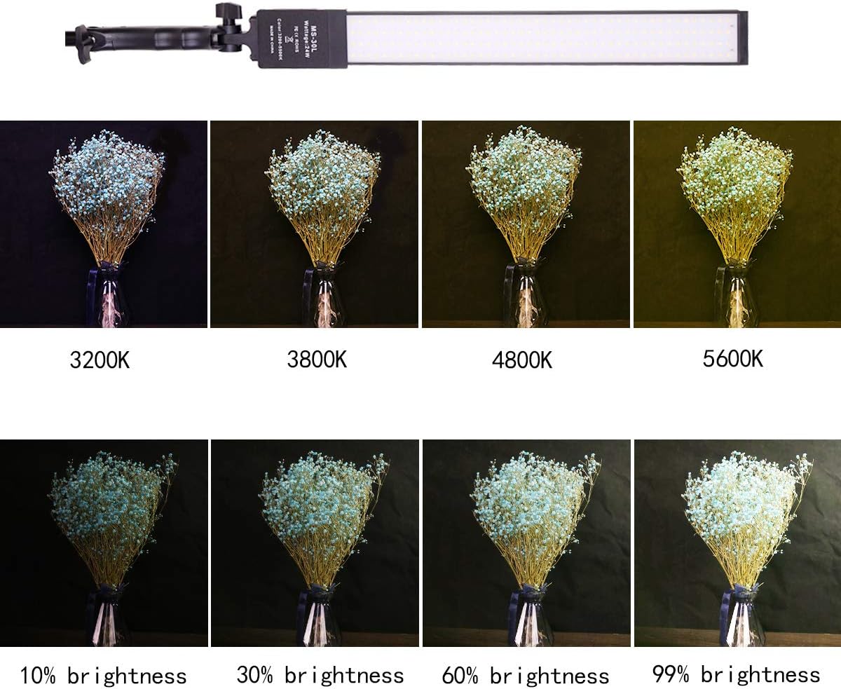 Streaming-Equipment - Dimmable Bi-Colour LED Video Light Set of 2 with Tripod Carry Bag Photography Light Set for Camera Video YouTube Product Photography Shooting, 376 LED Beads, 3200-5500K, CRI 96+ – Bild 7