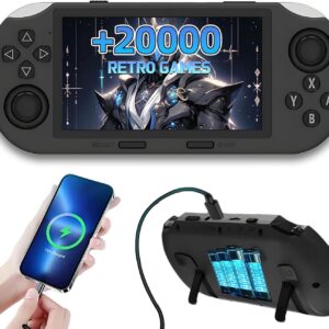 Gaming Consoles & Controllers – SF3000 Handheld Game Console, Retro Video Game Console, 20,000+ Games, Dual Core Processor, E-Book/Music/Video Playback/Emergency Charging of Mobile Phone, 14 Emulators, 4.5 Inch IPS HD Screen