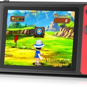 Gaming Consoles & Controllers – 32 Bit Handheld Games for Children, Built-in 139 Video Games, 3.0 Inch IPS Screen, Rechargeable Arcade Gaming Player, Electronic Toy for Boys and Girls, Blue, Red