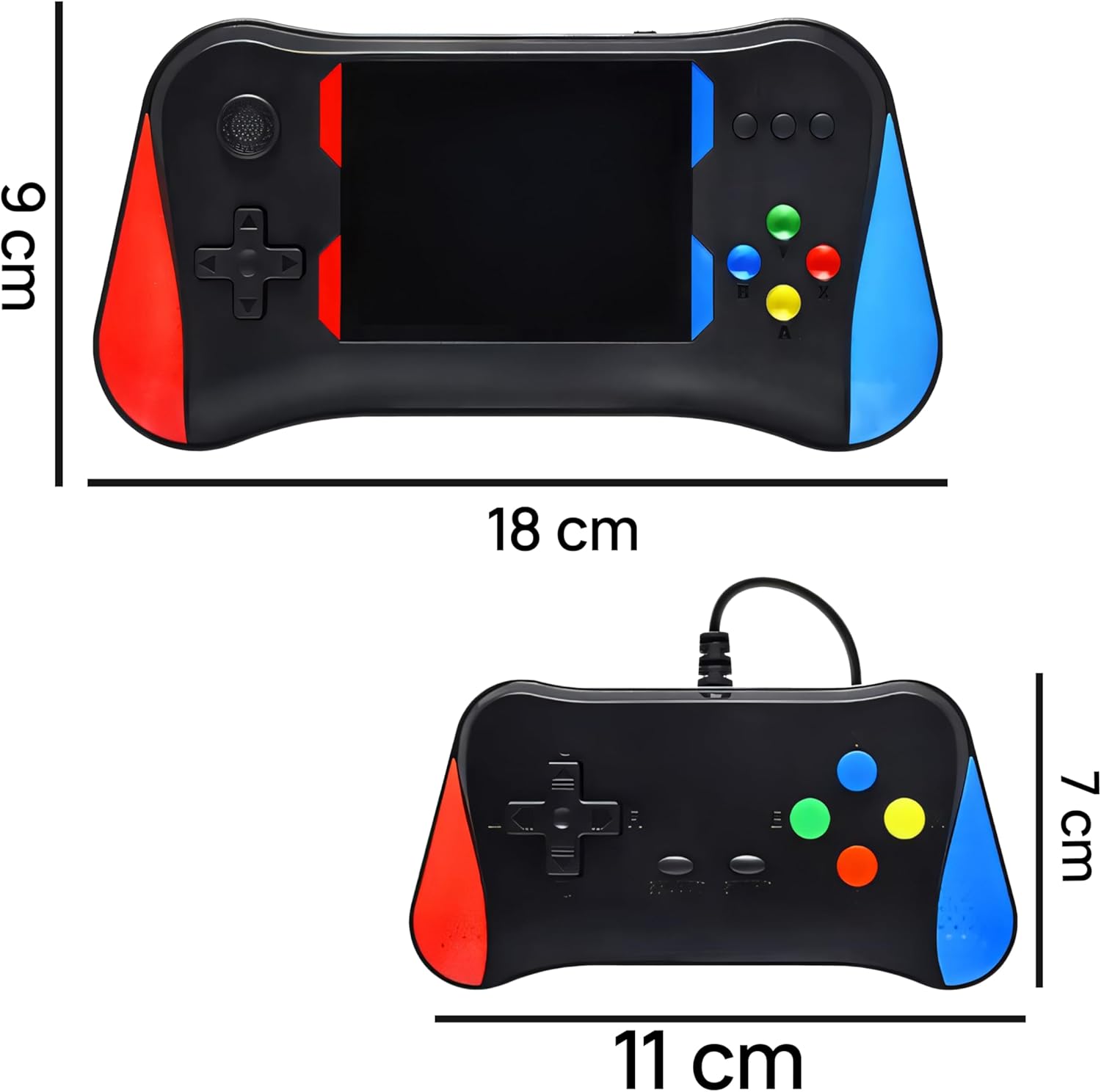 Gaming Consoles & Controllers - Retoo Handheld Game Console for Two Players with 500 Classic Games, 3.5 Inch LCD Screen, Retro Video Game Console Player for Children Toy, Retro Game Console, 1200 mAh Battery – Bild 9