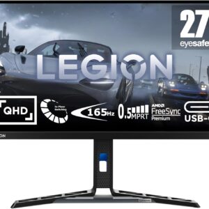 Gaming PC & Gaming Monitors – Lenovo Legion Y27h-30 | 27 Inch QHD Gaming Monitor | 2560 x 1440 | 180Hz | 400 nits | 0.5 ms Response Time | IPS Panel | USB 3.2 | USB-C | HDMI | DisplayPort | AMD FreeSync | Speaker | 6.8 kg | Black