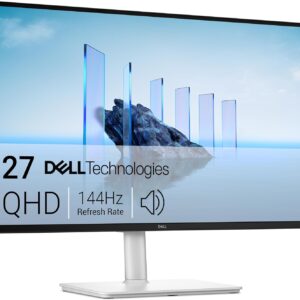 Gaming PC & Gaming Monitors – Dell 27 Plus USB-C Monitor, S2725DC, QHD (2560 x 1440), 144 Hz, IPS, 1 ms MPRT, AMD FreeSync, 99% sRGB, Height Adjustable, Built-in Speakers, 2 y USB-C, DisplayPort, HDMI, 2 x USB-A