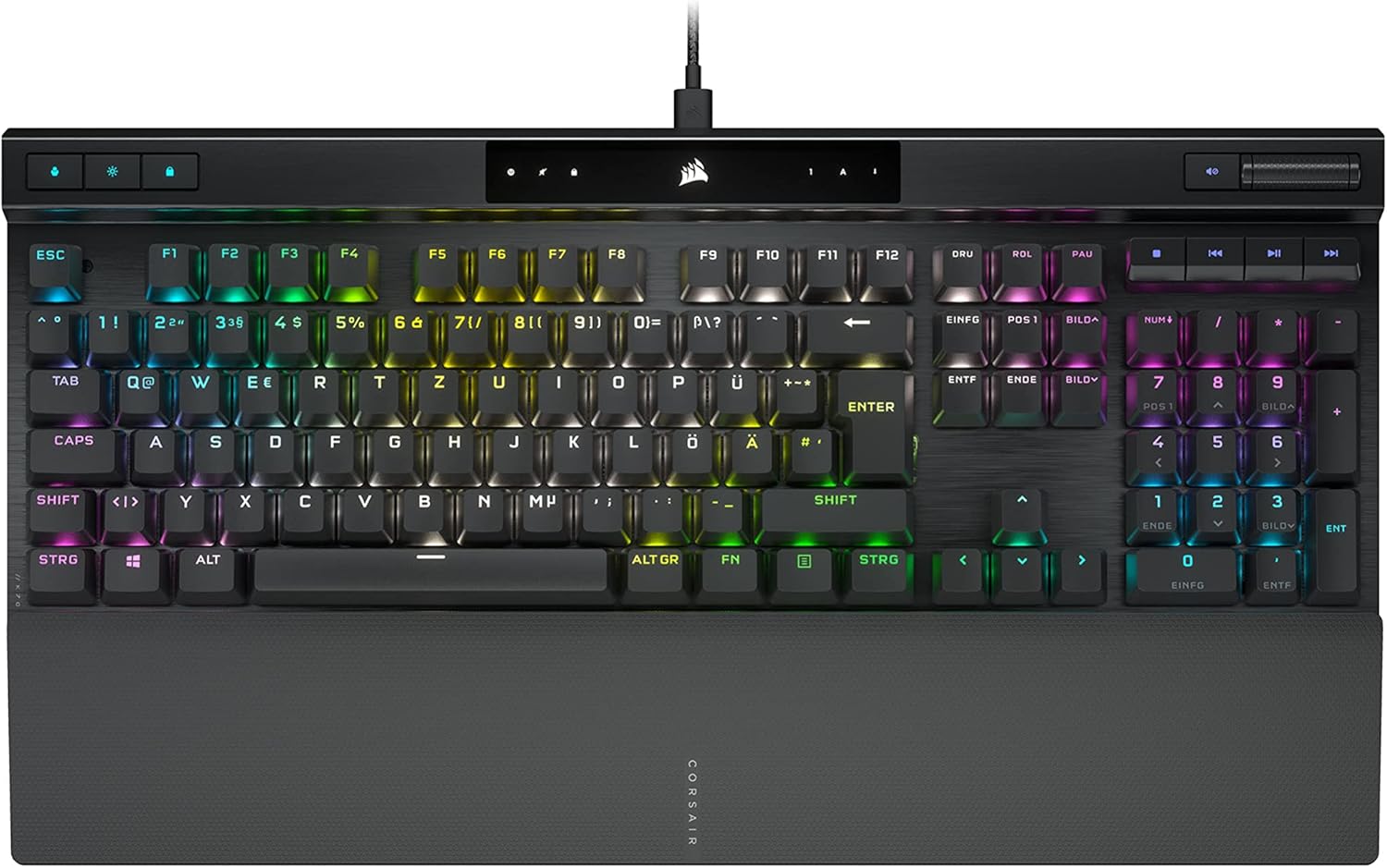 Gaming Tastatur & Maus - Corsair K70 RGB PRO Mechanical Wired Gaming Keyboard - Cherry MX Red Linear Switch, SOCD, PBT Double-Shot Keycaps, 8000Hz Hyper-Polling, NKRO, Tournament Switch, QWERTZ DE - Black