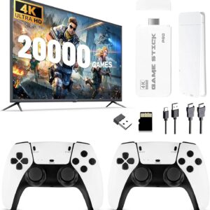 Gaming Consoles & Controllers – ASTEKID Retro Console with 20,000+ Games, Retro Game Console Game Stick, HDMI Plug & Play with 2 Wireless Controllers, Classic Video Game Console, Gift for Family & Friends (128G)