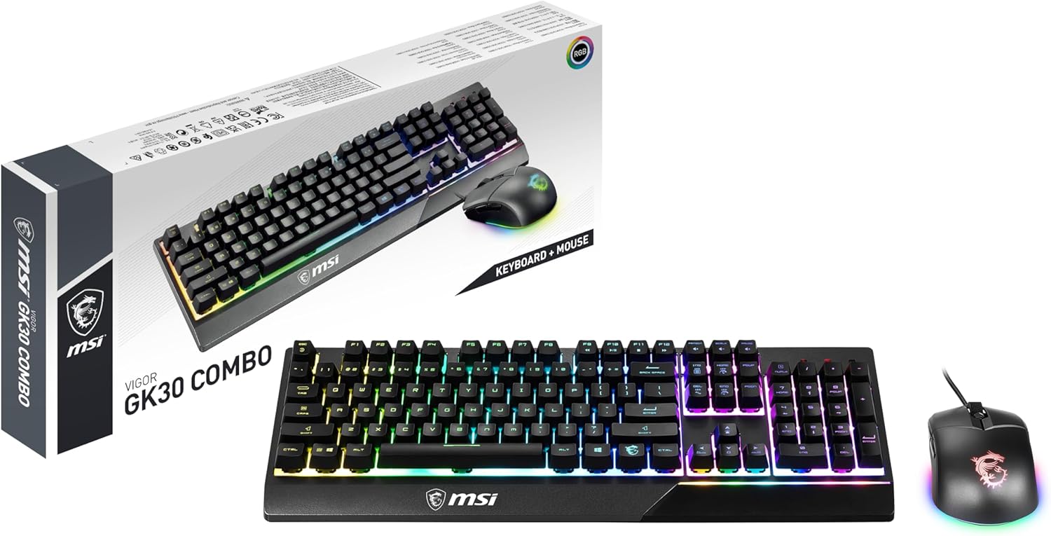 Gaming Tastatur & Maus - MSI Peripherique Gaming Vigor GK30 Combo, S11-04FR601-CLA, Black