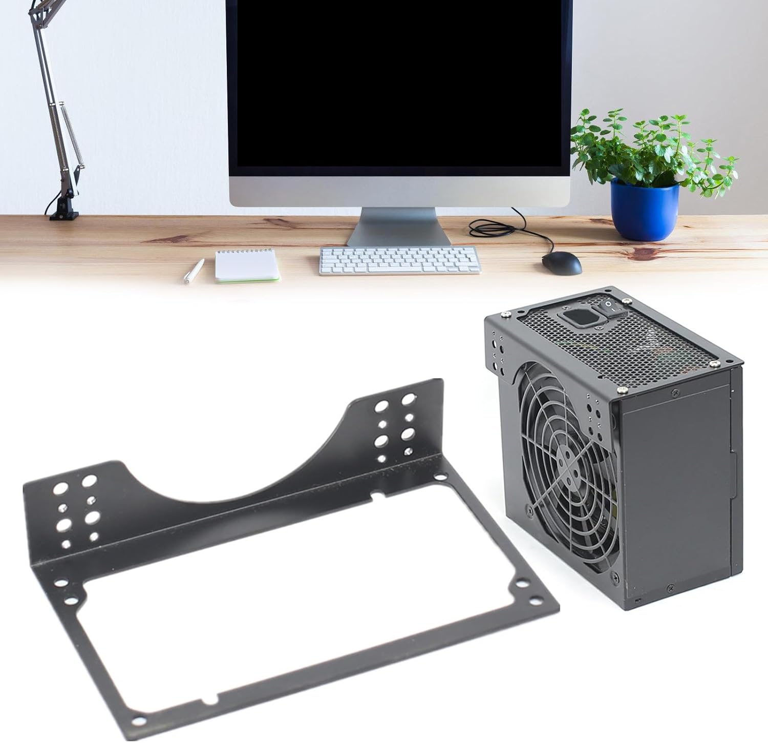 Gaming PC & Laptops - Werkzeuglose Halterung SFXs Power Bracket mit 12 cm/14 cm Lüfter Kompatibilität Metall Computer Chassis Teil Silents Cooling PC Mount Bracket – Bild 2