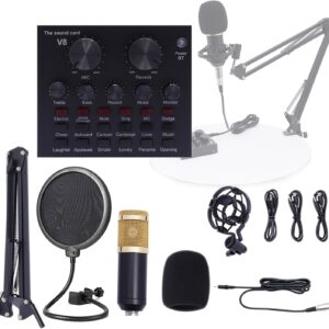 Streaming-Equipment – Podcast Microphone Set, Audio Mixer Set with Live Sound Card & Condenser Microphone, Audio Mixer for Live Streaming Recording, YouTube, TikTok & Gaming, Compatible with Multiple Systems &