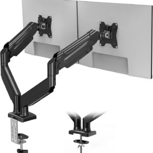 Streaming-Equipment – BONTEC Monitor Mount 2 Monitors, Screen Mount 2 Monitors for 13-32 Inches, Gas Spring Arm with 360° Rotatable & Tiltable, Cable Management, 2 Mounting Options, VESA 75/100, 3-9 kg
