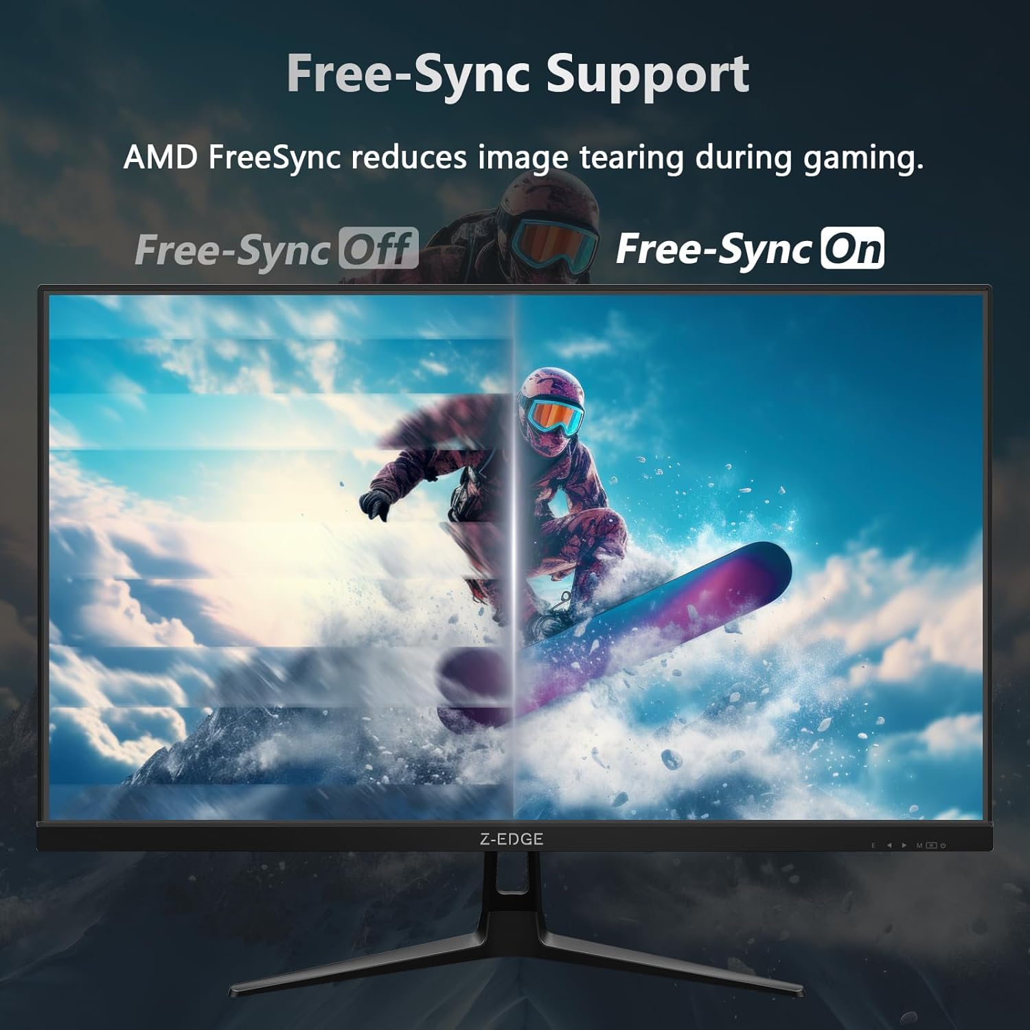 Gaming PC & Gaming Monitors - Z-Edge 24 Inch 240Hz Gaming Monitor 1ms MPRT Full HD IPS Panel, 350cd/m² Brightness, HDR10, FreeSync, HDMI & DisplayPort, VESA Compatible - Black – Bild 4