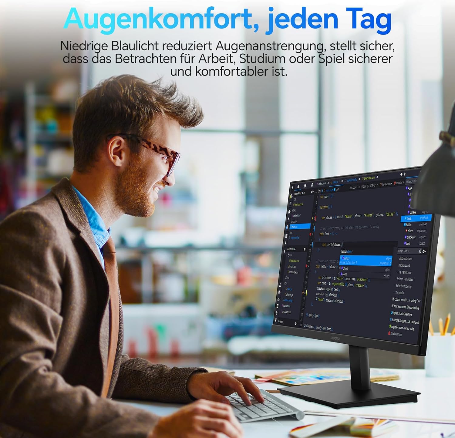 Gaming PC & Gaming Monitors - KOORUI E2212F 21.45 Inch Monitor, FHD 1920 x 1080 100Hz PC Monitor, Adaptive Sync HDMI 1.4, Eye Care Screen, -5° to 15° Tilt, VESA 100 x 100 mm – Bild 7