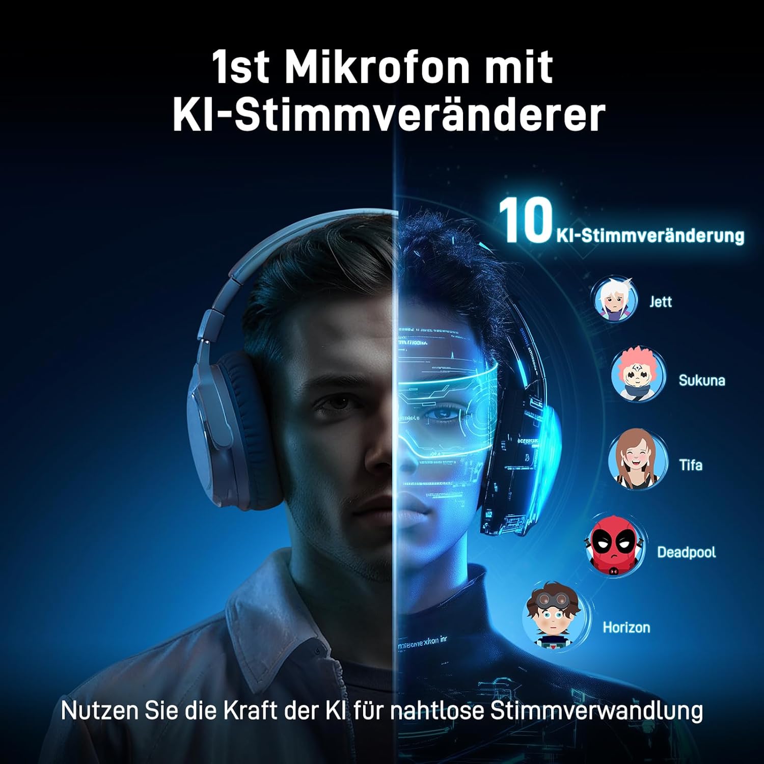 Streaming-Equipment - MAONO Wireless Microphone for PC, Microphone PC with Software AI Voice Change, 3-Stage Noise Reduction, Custom RGB Light, Mute for Gaming, Podcasting, Streaming, DM40 Pro Black – Bild 3