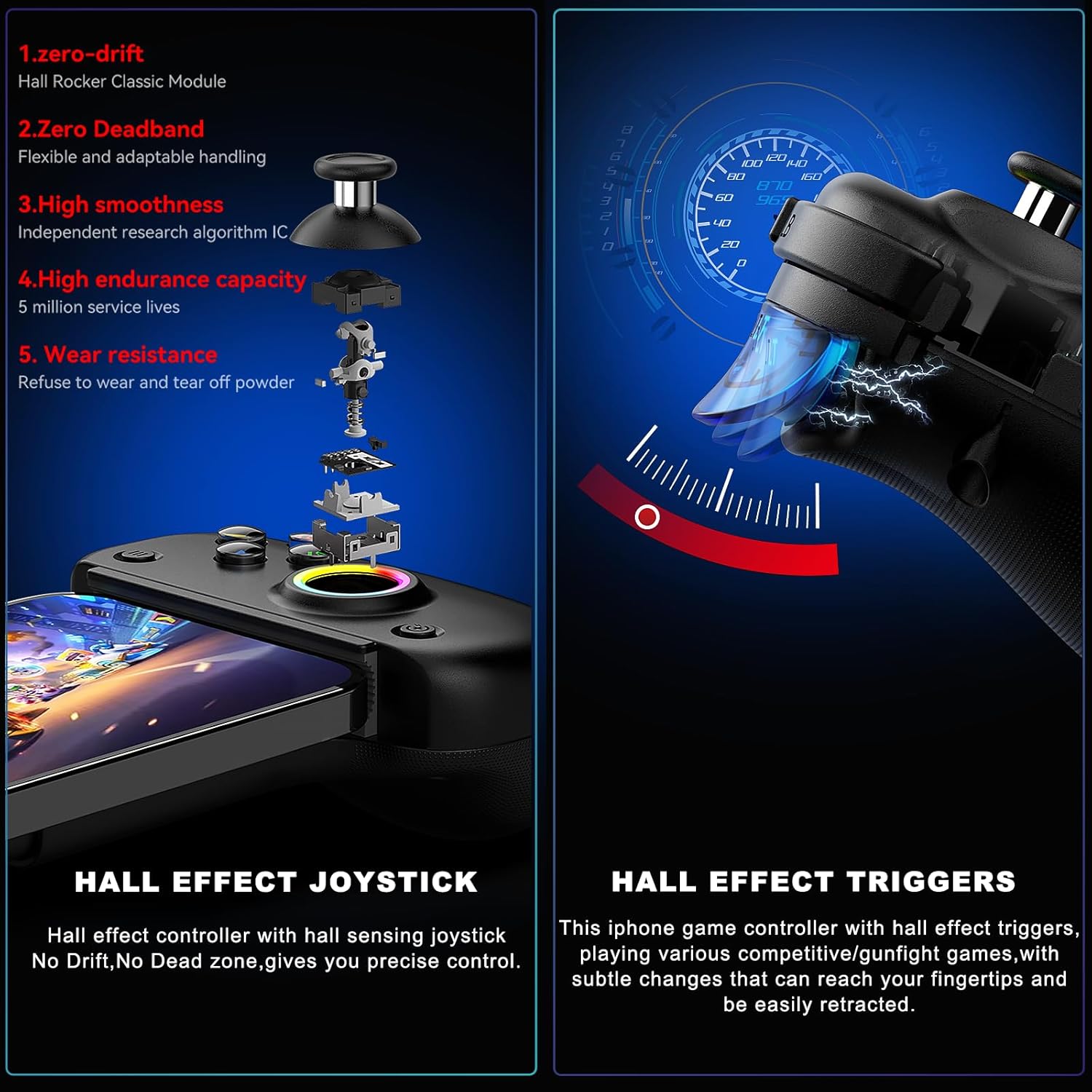 Gaming Consoles & Controllers - Megadream Game Controller for iOS/Android, Support iPad Pro 13 inch, Phone Tablet Wireless Gaming Controller Bluetooth Gamepad for PC Switch Xbox PS4 for COD, Cloud Gaming/Direct Play (Black) – Bild 3