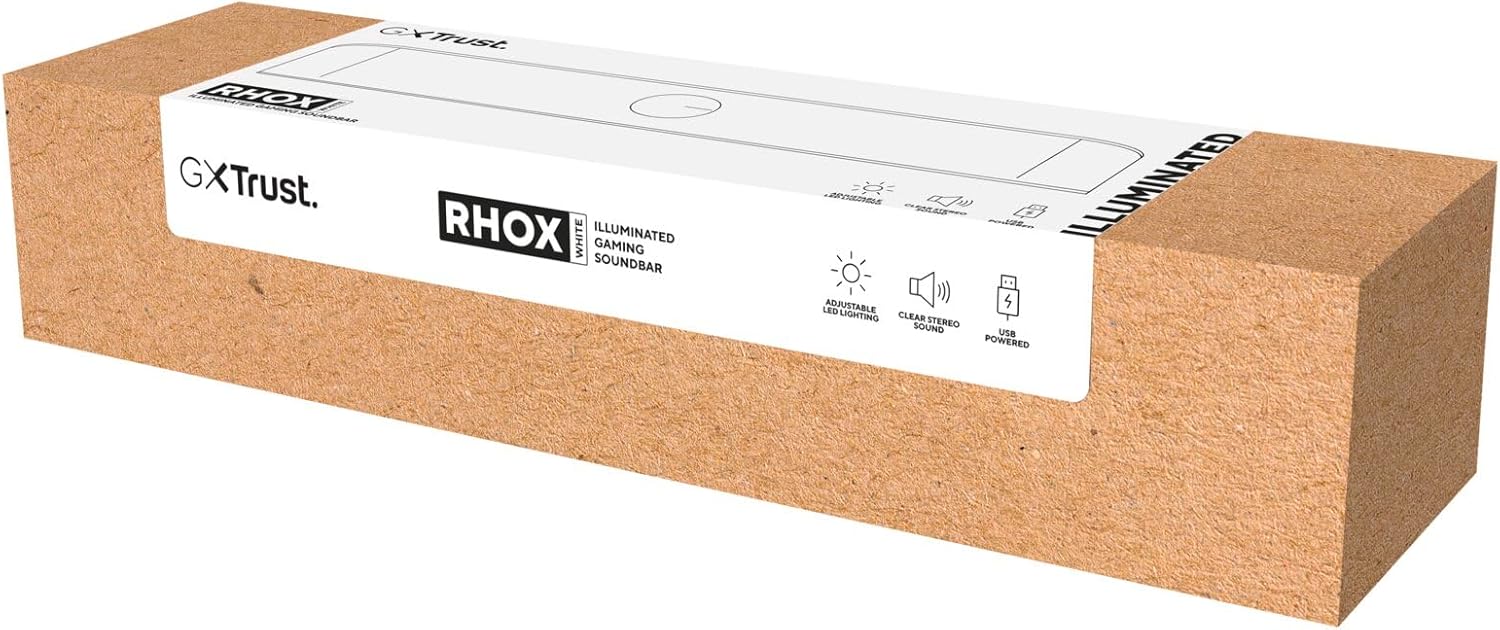 Gaming PC & Gaming Monitors - Trust Gaming GXTrust 1619W Rhox PC Soundbar with RGB Lighting 12W (6W RMS), Stereo Computer Boxes, USB Powered, 3.5 mm AUX Port, Small PC Speaker for Desktop TV Laptop, White – Bild 13