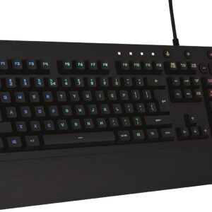 Gaming Tastatur & Maus – Logitech G213 Gaming Keyboard Prodigy, RGB lighting, programmable G-keys, multimedia controls, integrated palm rest, splashproof, UK UK QWERTY layout, Black