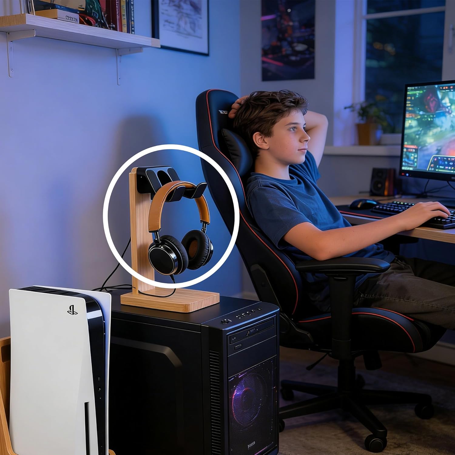 Gaming Consoles & Controllers - 4 x Switch Holder, Gaming Headphone Stand, Foldable Wall Stand for Xbox Series X/S (One Stencil and a Stencil) – Bild 3