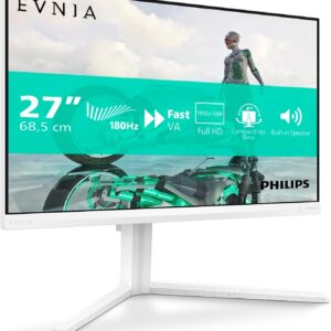 Gaming PC & Gaming Monitors – Philips Evnia 27M2N3201A – 27 Zoll Full HD Gaming Monitor, 180 Hz, 0.5 ms, FreeSync Prem., G-Sync Comp., HDR10 (1920×1080, 2x HDMI, DisplayPort) weiss