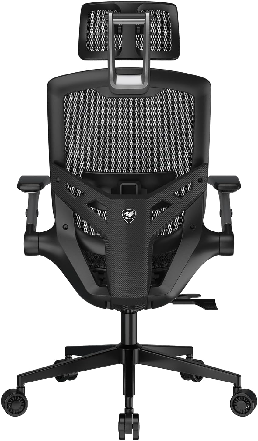 Gaming Chairs - COUGAR Speeder One Ergonomic Gaming Chair: Body Friendly Mesh 2D Armrests Lumbar Support Adjustable Height Class 4 Gas Lift Cylinder Plus Size Wheels Black – Bild 5