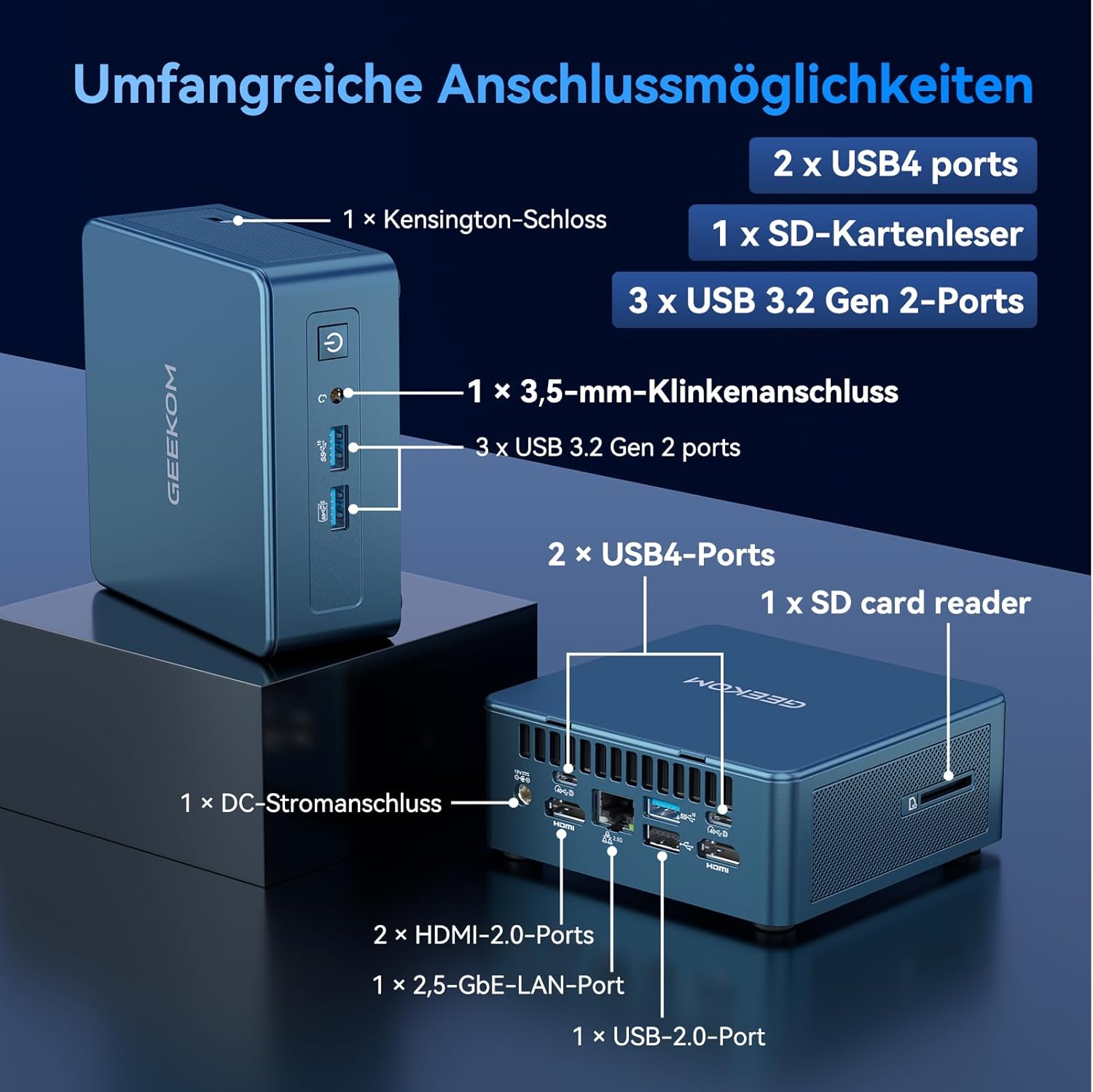 Gaming PC & Laptops - GEEKOM IT13 Mini PC with i9-13900HK 16GB RAM 1TB SSD – Bild 6