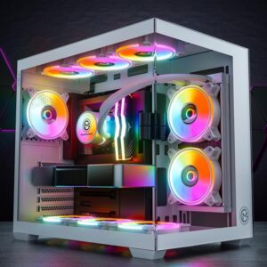Gaming PC & Laptops – GameMachines Cube Snow Edition – Gaming PC – Water Cooling – AMD Ryzen 7 9700X – NVIDIA RTX 5070-1000GB SSD – 32GB RGB DDR5 – WLAN – Windows 11 Pro