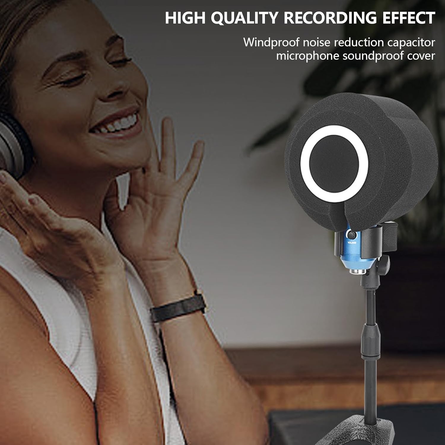 Streaming-Equipment - Tragbarer Schallschutzschirm für Mikrofone, Geräuschkerzen-Ausrüstung für Live-Streaming und Karaoke – Bild 2