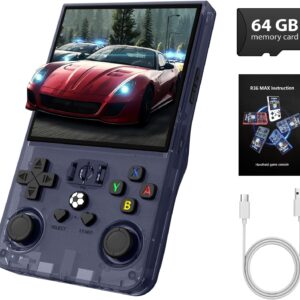 Gaming Consoles & Controllers – Retro Handheld Game Console R36MAX, Retro Gaming Console with 4.0 Inch IPS HD Screen, Video Game Consoles with 4000 mAh Battery and 30+ Mainstream Emulators, Grey